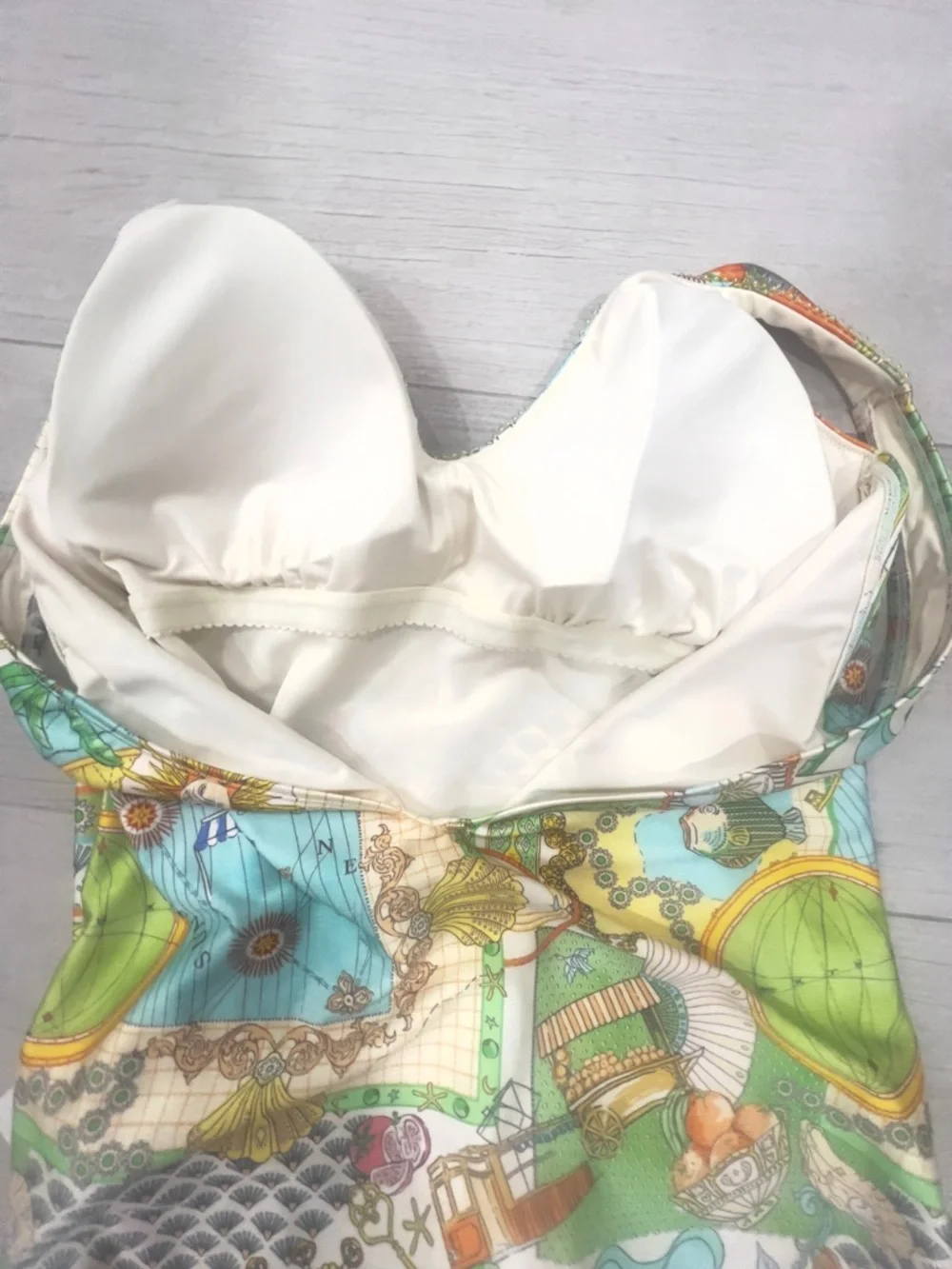 Never Fully Dressed Ecru Map Isla Scoopback Swimsuit Tummy Control Size US 20 - Picture 6 of 13